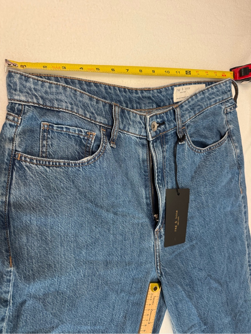 NWT Rag & Bone Lori Mid Rise Wide Leg Jeans Covington Medium Wash Sz28 - Picture 7 of 8